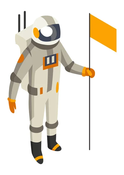 Raumelement Isometrisch Astronauten Raumfahrt Bild Kreatives Element Farbiges Websymbol Für — Stockvektor