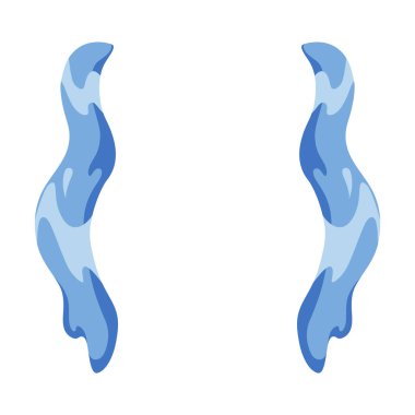 Cartoon tear drops icon. Sorrow cry streams, tear blob. Crying fluid, falling blue water drops. Isolated vector for sorrowful character weeping expression. Wet grief droplets.