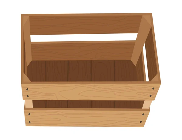 Wooden Box Retail Logistics Delivery Storage Concept Delivery Container Empty — Stok Vektör