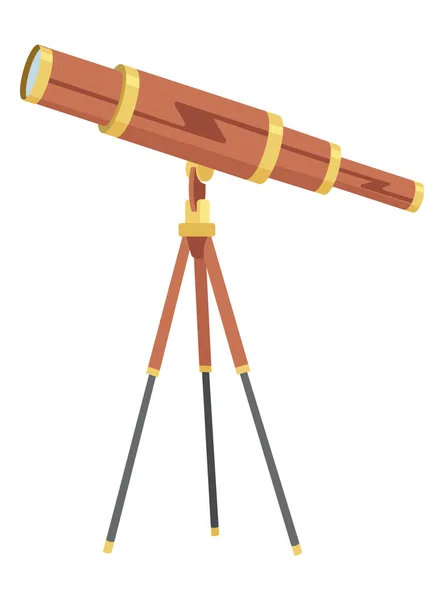 Optická Ikona Přístroje Pro Prohlížení Vzdálených Objektů Teleskop Stativu Zařízení — Stockový vektor