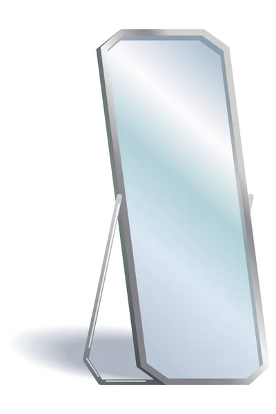 Home Floor Mirror Icon Metal Frame Furniture Hallway Bedroom Interior — Stock Vector