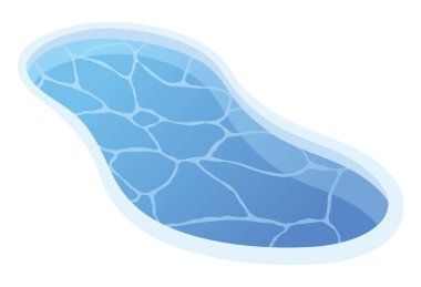 Yüzme havuzu. Isometric ev havuzu ikonu. Web tasarımı beyaz arkaplanda izole edildi. Vektör illüstrasyonu.
