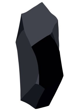 Kömür siyah mineral kaynakları. Fosil taşı parçaları. Çokgen şekilli. Grafit ya da kömürden siyah kaya taşı. Enerji kaynağı kömür simgesi.