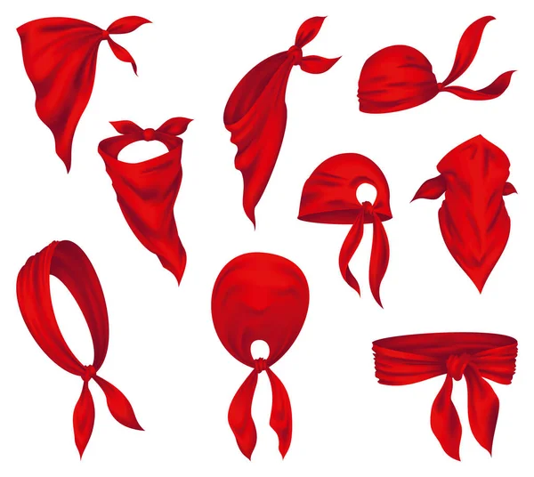 Красная Бандана Шее Молодежный Модный Шарф Шаблон Элемента Ковбойской Одежды — стоковый вектор