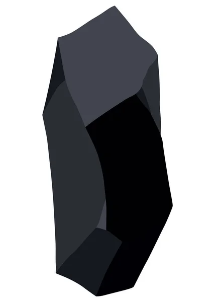 Черные Минеральные Ресурсы Угля Кусочки Ископаемого Камня Многоугольная Форма Черный — стоковый вектор