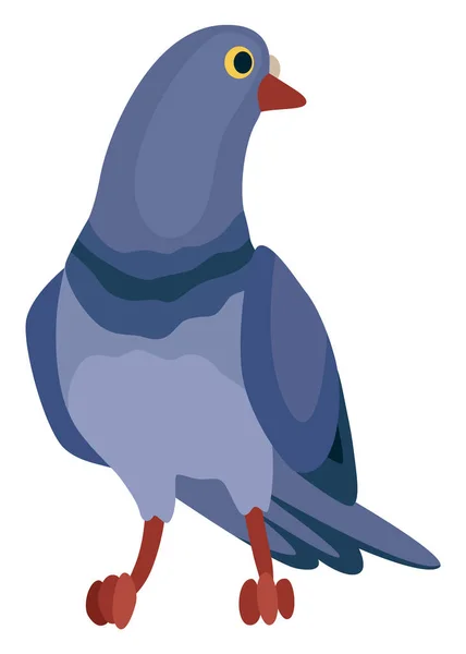 재미있는 비둘기 캐릭터 비둘기는 바탕에 떨어져 있었습니다 날으는 도시의 — 스톡 벡터