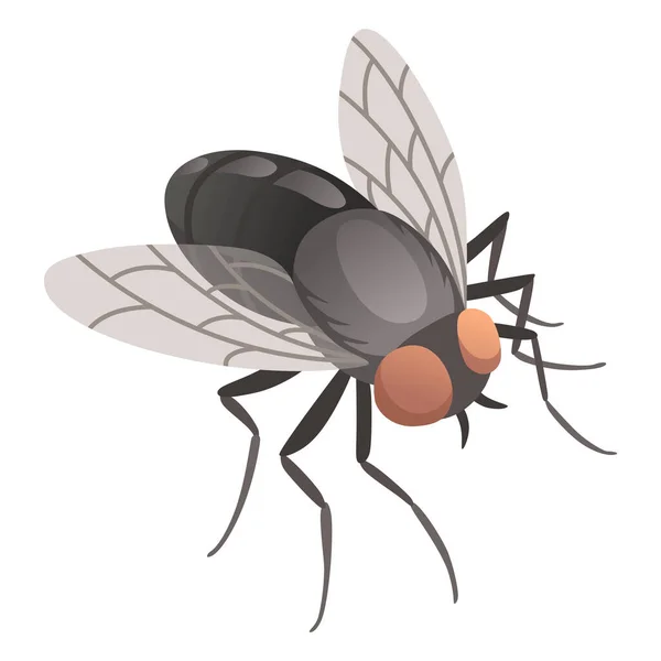 Housefly Insect Icon Wildlife Symbol Cartoon Style Scary Insect Graphic — Vetor de Stock