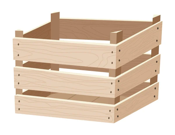 Wooden Box Retail Logistics Delivery Storage Concept Delivery Container Empty — стоковый вектор