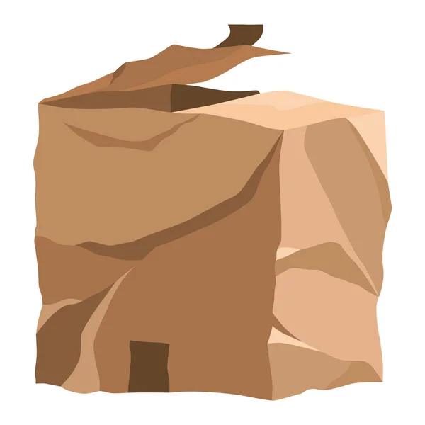 Damaged Cardboard Box Crumpled Brown Bag Storage Retail Logistics Delivery —  Vetores de Stock