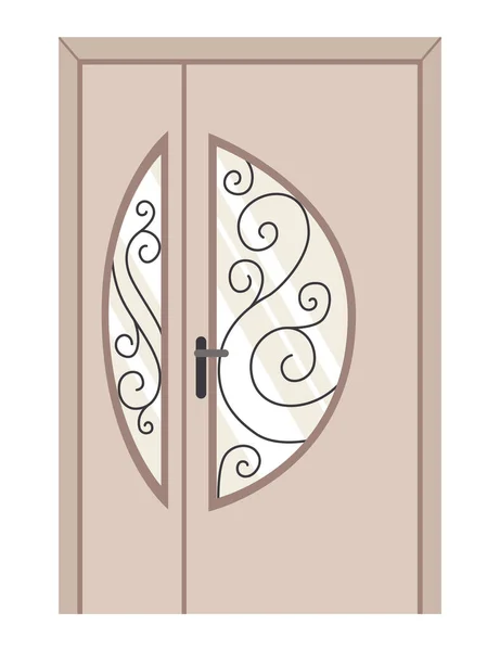 Front Door Closed Entrance House Modern Flat Design Decorative Element — Vector de stock