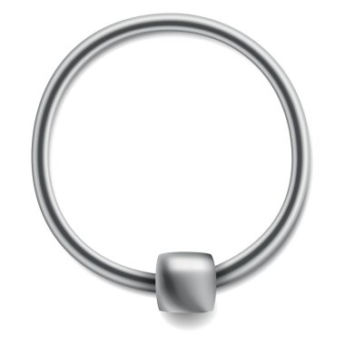 Delen mücevher ikonu. Vücut metalik aksesuarlar. Güzel dekorasyon, küpe. Modern şekil tasarımı. Beyaz arkaplanda vektör illüstrasyonu.