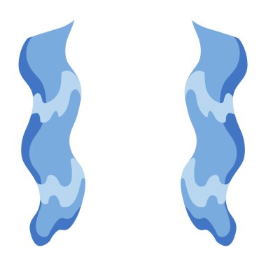 Cartoon tear drops icon. Sorrow cry streams, tear blob. Crying fluid, falling blue water drops. Isolated vector for sorrowful character weeping expression. Wet grief droplets.