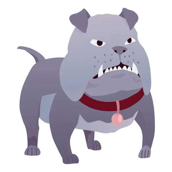 Angry Dog Mad Animal Sharp Teeth Dangerous Cartoon Pet Vector — стоковый вектор