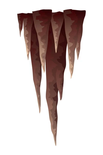 Stalactite Icicle Shaped Hanging Mineral Formations Cave Nature Brown Limestone — Vector de stock