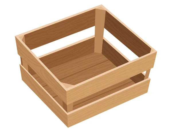 Wooden Box Retail Logistics Delivery Storage Concept Delivery Container Empty — Stockvektor