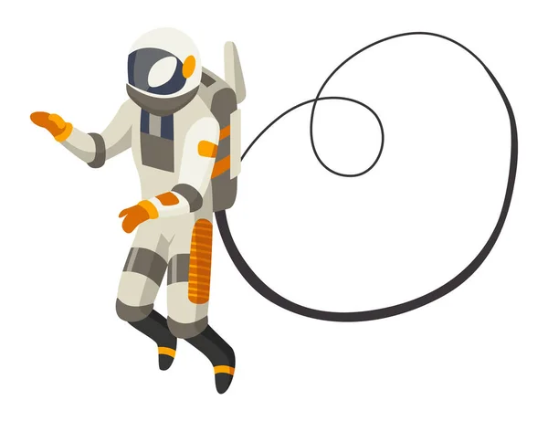 Raumelement Isometrisch Astronauten Raumfahrt Bild Kreatives Element Farbiges Websymbol Für — Stockvektor