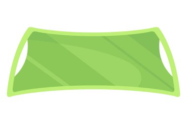 Tray for food, vector cartoon icon. Restaurant platter isolated on white ackground. Symbol carrying food and serving in fast food establishments and cafeterias. Kitchenware concept.