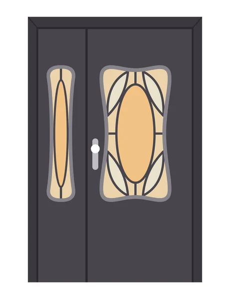 Входная Дверь Цветной Подъезд Современном Плоском Дизайне Декоративный Элемент Изолирован — стоковый вектор