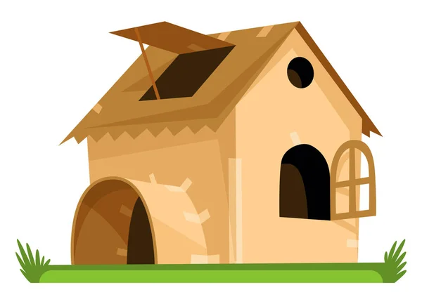 Hausbau Aus Pappe Kinder Spielen Nach Hause Neues Haus Immobilienkonzept — Stockvektor