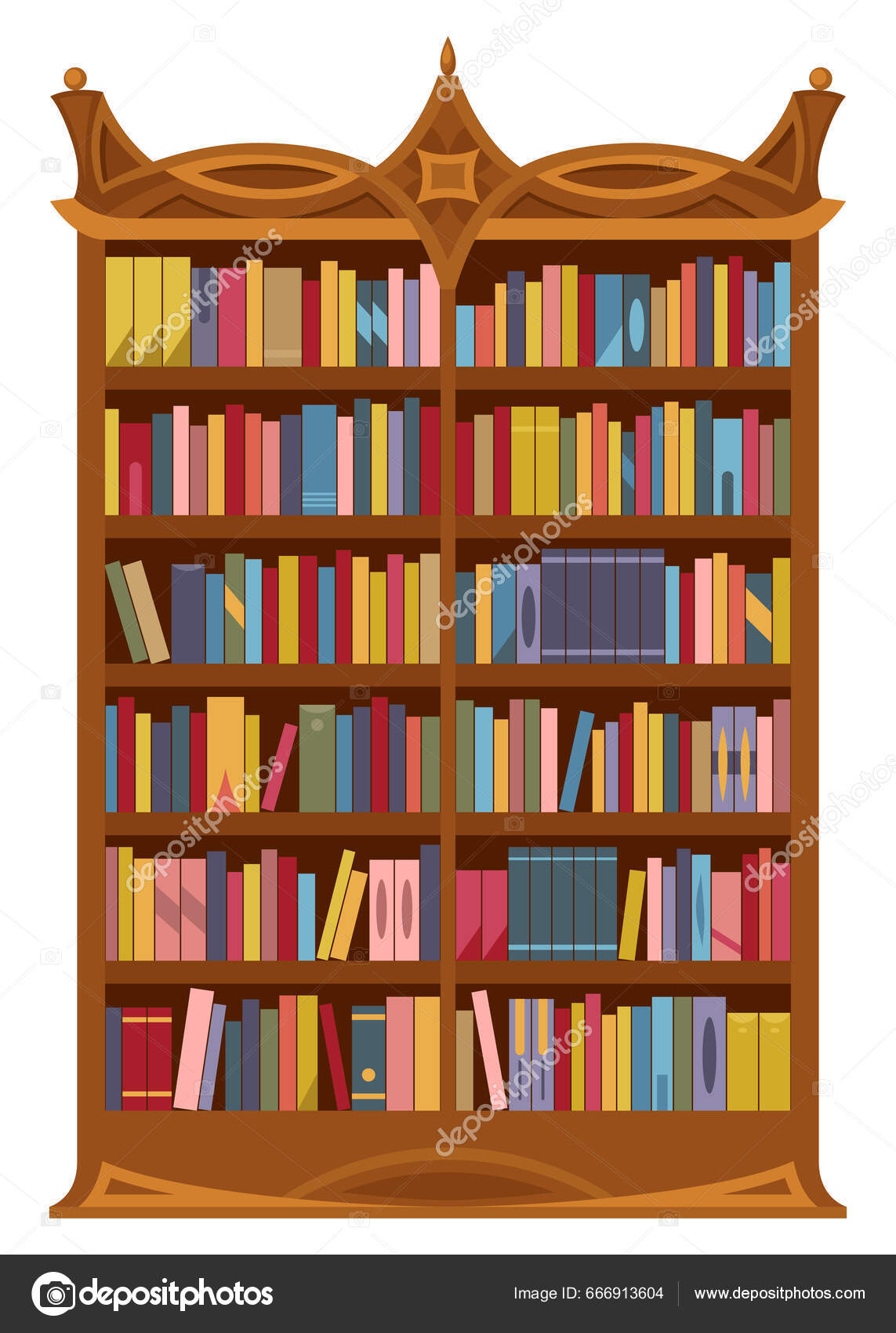 Empty library shelf cartoon Vector Images | DepositPhotos, image size:1143x1700