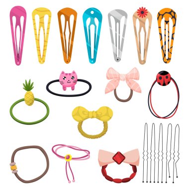 Saç aksesuar seti. Dikkat et ve saç 9 'u tak. Kadınlar için aksesuar, saç modelleri. Saç düzeltme elementi.