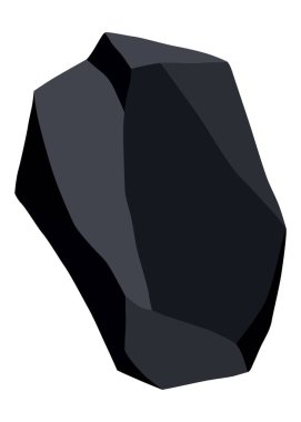 Kömür siyah mineral kaynakları. Fosil taşı parçaları. Çokgen şekilli. Grafit ya da kömürden siyah kaya taşı. Enerji kaynağı kömür simgesi.