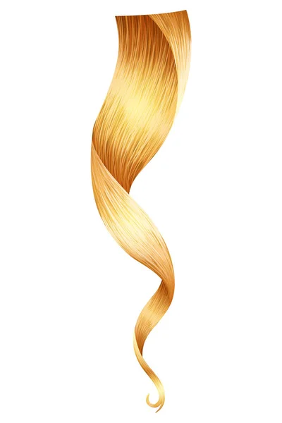 Glänzend Blonde Frauenhaare Haarschnitt Haarpflege Und Schönheitssalon Realistische Locken Von — Stockvektor