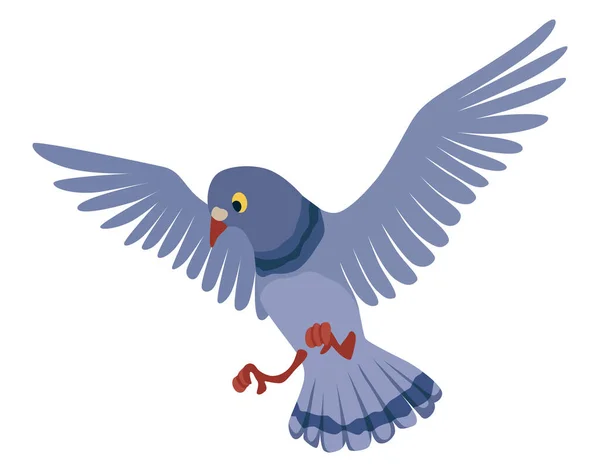 面白い鳩のキャラクター 漫画の白い背景に孤立鳩 野生動物や都会の動物 — ストックベクタ
