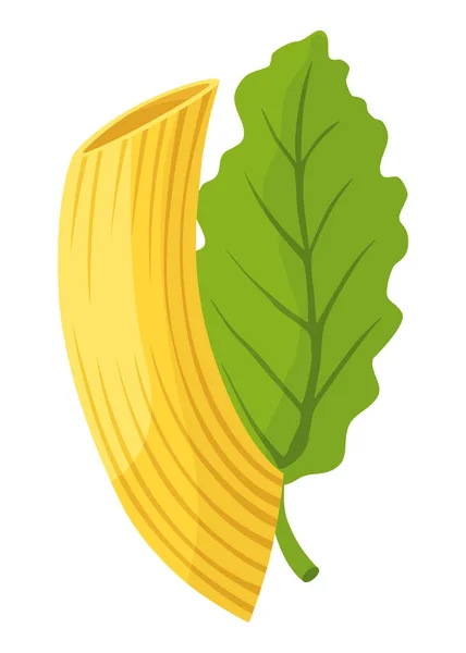 パスタのシンボルをかわして かわいいイタリアの小麦料理 パスタ麺のキャラクターデザイン メニューの装飾要素 ベクトル食イラスト — ストックベクタ