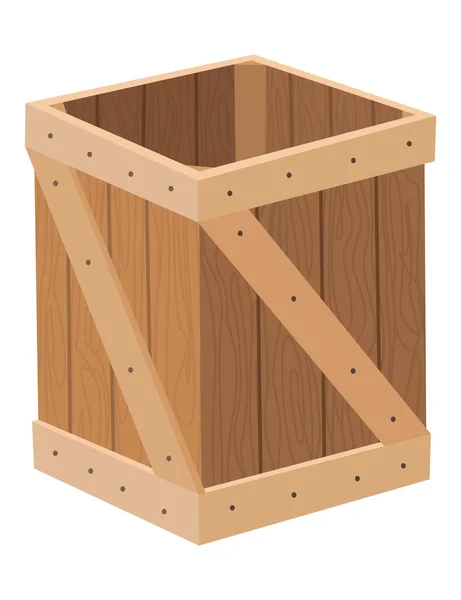 Wooden Box Retail Logistics Delivery Storage Concept Delivery Container Empty — Image vectorielle