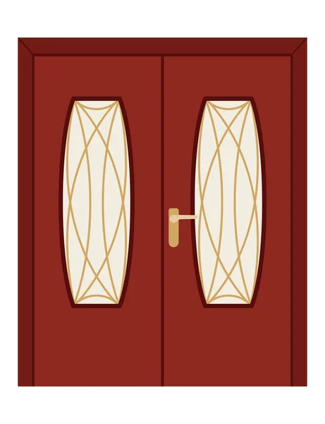 Front Door Closed Entrance House Modern Flat Design Decorative Element — Vettoriale Stock