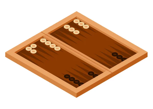 Juego Mesa Vista Isométrica Plana Icono Color Aislado Backgammon Juego — Archivo Imágenes Vectoriales