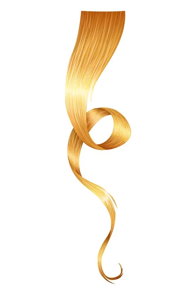 Błyszczące Blond Włosy Fryzura Pielęgnacja Włosów Salon Piękności Realistyczne Zamki — Wektor stockowy