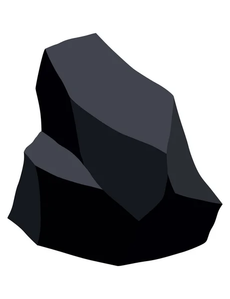 Černé Uhlí Nerostné Suroviny Kousky Fosilního Kamene Polygonální Tvar Černý — Stockový vektor