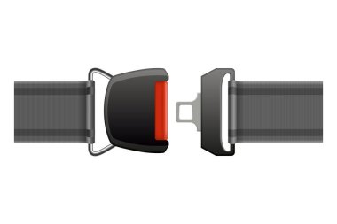 Safety belt. Fasten your seatbelt, warning banner. Safe driving rule vector concept. Vehicle driving or airplane belt with lock for save your life in road accident decent. clipart