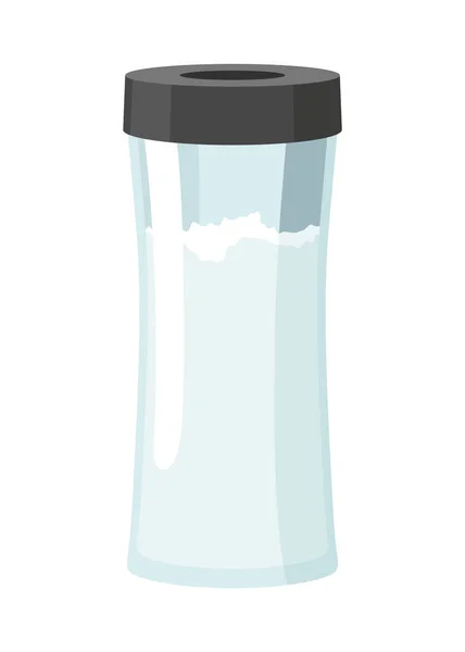 Salt Ikonen Glasburk Saltkällare Med Kökskrydda Smak För Strö Kryddigt — Stock vektor