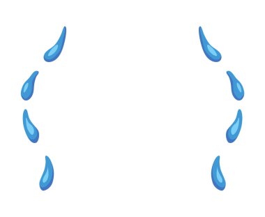 Cartoon tear drops icon. Sorrow cry streams, tear blob. Crying fluid, falling blue water drops. Isolated vector for sorrowful character weeping expression. Wet grief droplets.