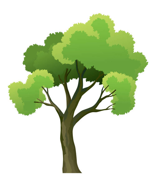 Green Tree Icon Natural Forest Plant Ecology Garden Template Beautiful — Stock Vector
