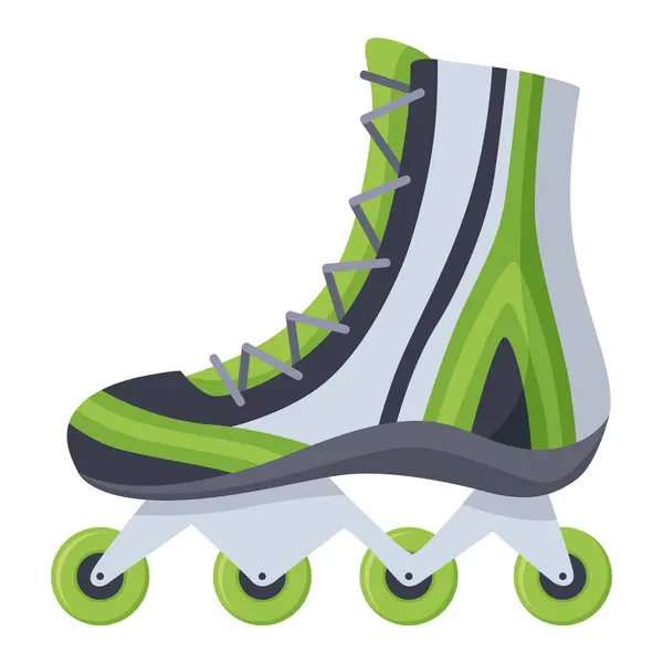 Rollschuhe Cartoon Rollschuhe Retro Schuhe Auf Rädern Kindersportschuhe Inlineskates Vektor — Stockvektor