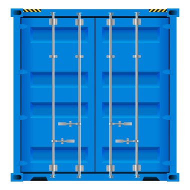 Lojistik kargo konteynırı. Nakliye, ulaşım ve teslimat konsepti. Beyaz arkaplanda izole edilmiş gerçekçi 3d şablonu.