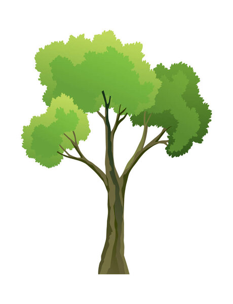 Green Tree Icon Natural Forest Plant Ecology Garden Template Beautiful — Stock Vector