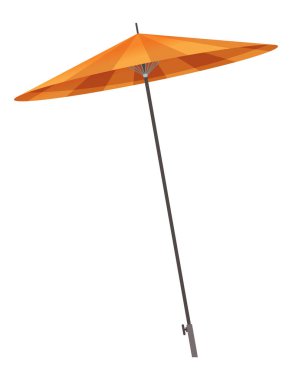 Arka bahçe bbq ızgara tasarım elementi. Şemsiye. Evinin arka bahçesindeki barbekü malzemeleri. Vektör çizgi film illüstrasyonu.