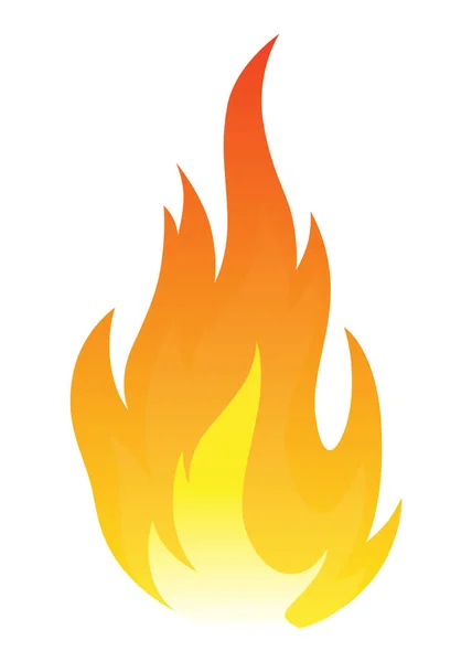 Ícone de chama de fogo amarelo desenho animado do ícone vetor de