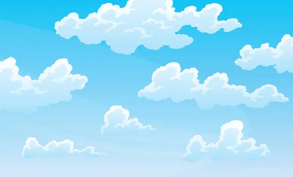 Ουρανός Και Σύννεφα Ζωγραφισμένα Στο Χέρι Φόντο Ακουαρέλα Κομψή Σχεδίαση — Διανυσματικό Αρχείο