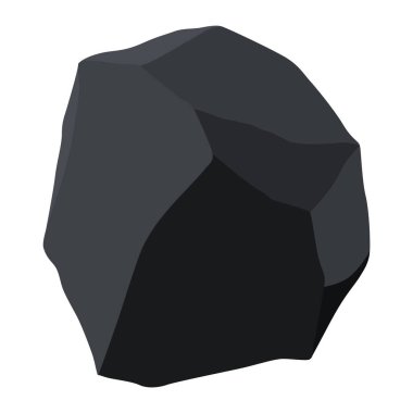 Kömür siyah mineral kaynakları. Fosil taşı parçaları. Çokgen şekilli. Grafit ya da kömürden siyah kaya taşı. Enerji kaynağı kömür simgesi.