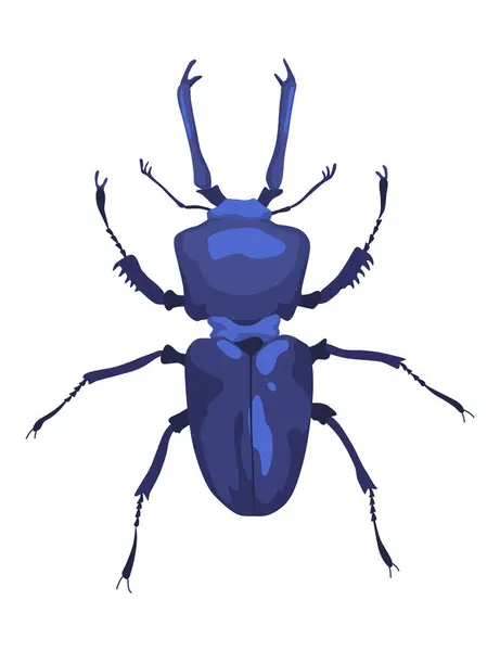 Male European Stag Beetle Lucanus Cervus Insect Vector Icon — Stock Vector