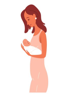 Hamilelik takvimi konsepti. Hamilelik süresince kadın vücudunda değişim. Çizgi film düz vektörü beyaz arkaplanda izole edildi.