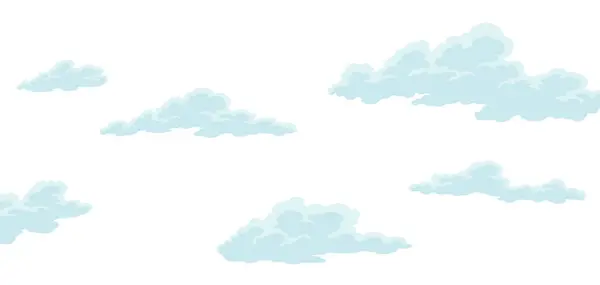 手绘水彩画的天空或白色背景的云彩 通风环境的风格设计 矢量图解 — 图库矢量图片