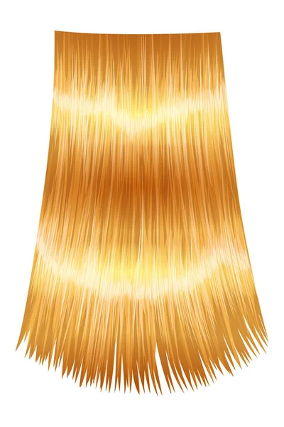 Glänzend Blonde Frauenhaare Haarschnitt Haarpflege Und Schönheitssalon Realistische Locken Von — Stockvektor