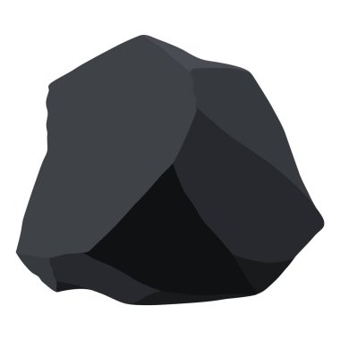 Kömür siyah mineral kaynakları. Fosil taşı parçaları. Çokgen şekilli. Grafit ya da kömürden siyah kaya taşı. Enerji kaynağı kömür simgesi.